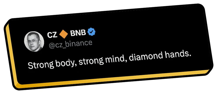 CZ: Strong body, strong mind, diamond hands.